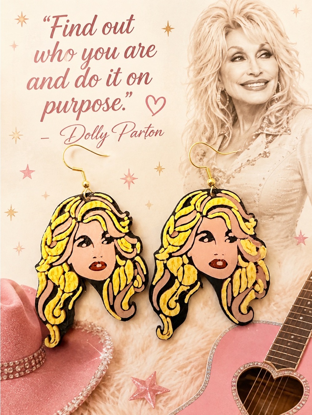 Dolly-Inspired Yellow & Pink Statement Earrings - Women Jewelry